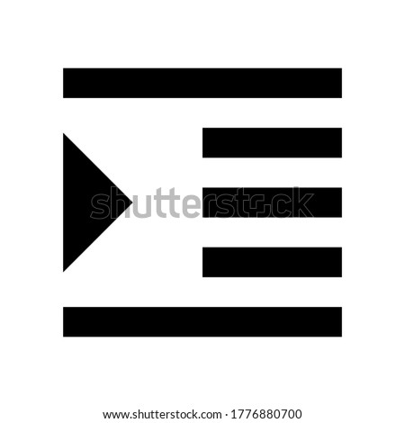 Format indent increase icon vector isolated on white background.