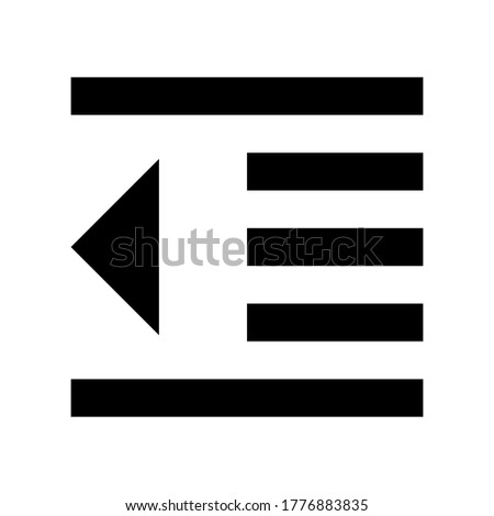 Format indent decrease icon vector isolated on white background.