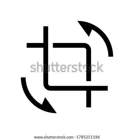 Crop rotate icon vector isolated on white background.