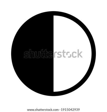 First Quater Moon icon isolated on white background