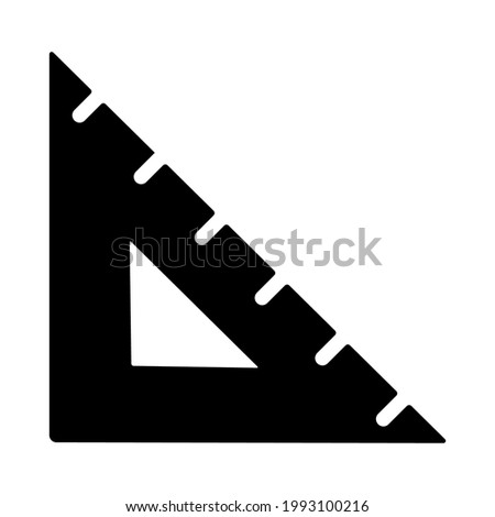 Triangular ruler icon isolated vector illustration. High quality black style vector icon