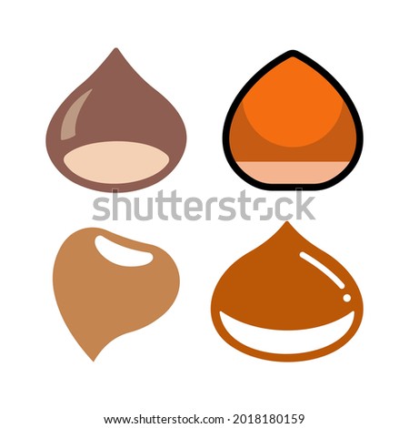 Chestnut flat icon isolated vector illustration on white background