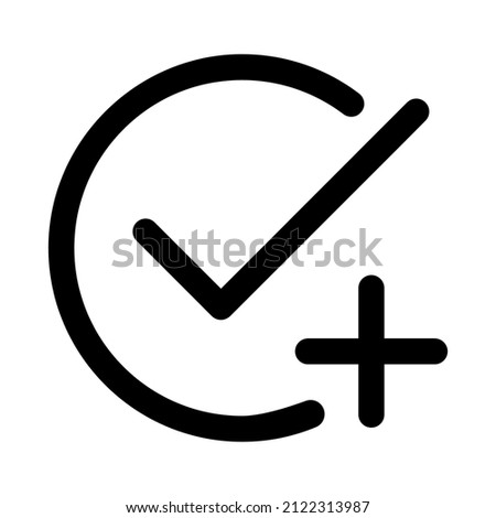 Add task icon isolated vector illustration on white background. High quality black style vector icons
