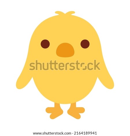 Front facing baby chick icon emoji. Baby chick icon vector flat design isolated on white background