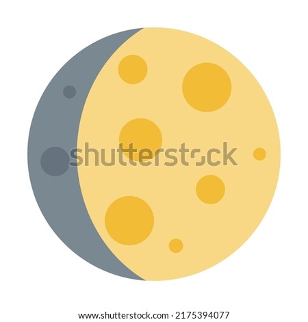 Waxing gibbous moon emoji. Moon symbol icon isolated on white background