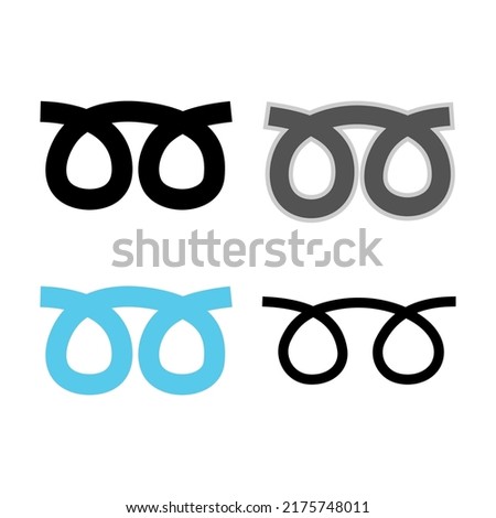 Double Curly loop icon vector set collection isolated on white background
