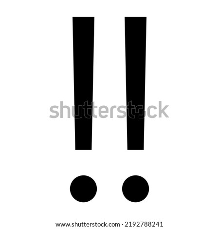 Double exclamation mark icon vector isolated on white background