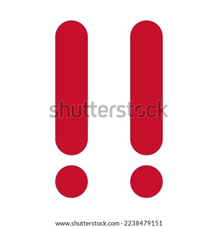 Isolated Double Exclamation Mark Vector Icon, Emoji, Emoticon