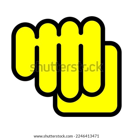 Oncoming Fist Emoji Icon Isolated Vector Illustration On White Background