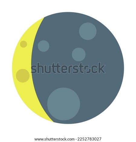 Waning gibbous moon vector flat icon. Isolated waning gibbous moon emoji illustration