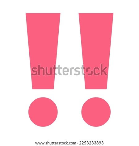 Double exclamation mark set vector flat icon. Isolated double exclamation mark emoji illustration