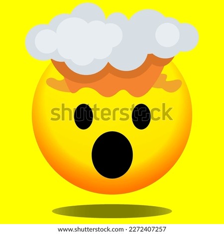 3D Emoji Exploding Head Isolated Vector Illustration On White Background. Icon Emoticon 