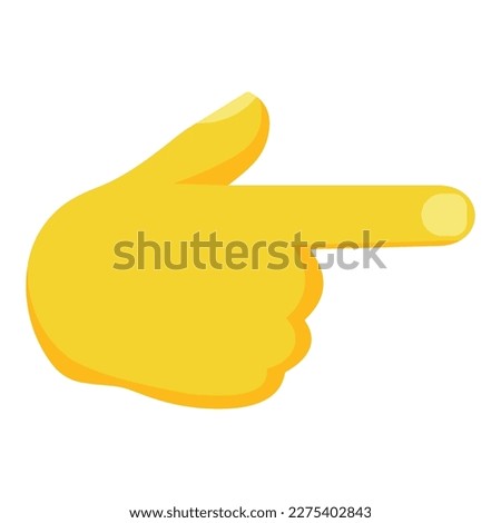 Right pointing backhand index vector flat icon. Isolated right pointing emoji illustration
