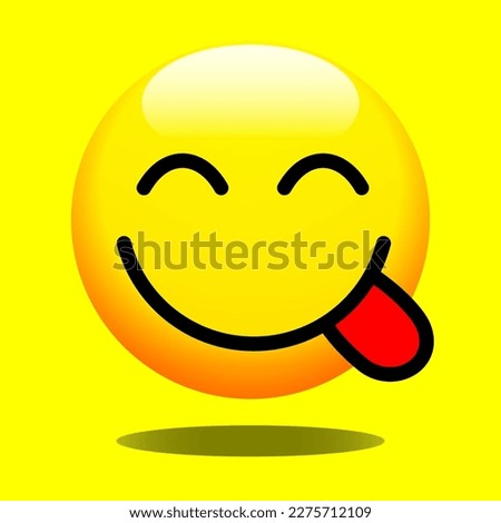 Face savoring food vector flat icon. Isolated face savoring food emoji illustration