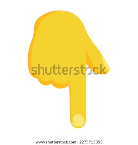 Down pointing backhand index vector flat icon. Isolated down pointing backhand index emoji illustration