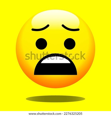 Anguished face vector flat icon. Isolated anguished face emoji illustration