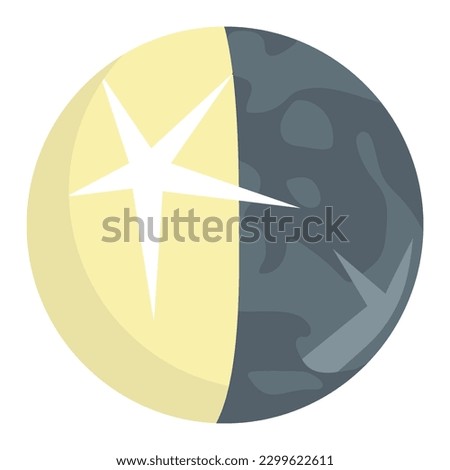 Last quarter moon symbol vector flat icon. Isolated last quarter moon symbol emoji illustration
