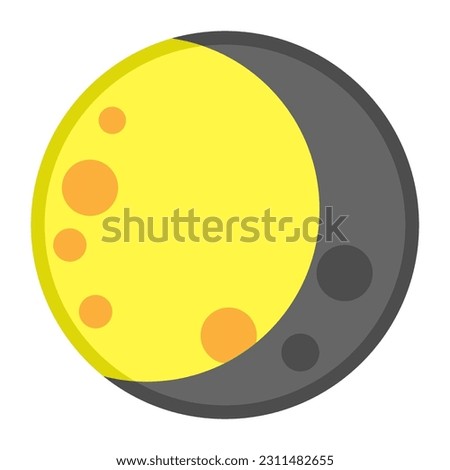 Waning gibbous moon icon emoji isolated vector design.