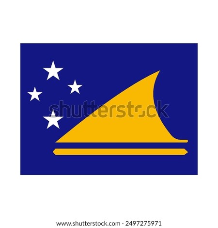 Flag of Tokelau. Tokelau flag design isolated on white background. Tokelau flag icon