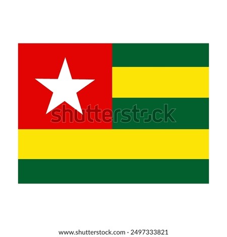 Flat of Togo. Togo flag design isolated on white background. Togo flag icon