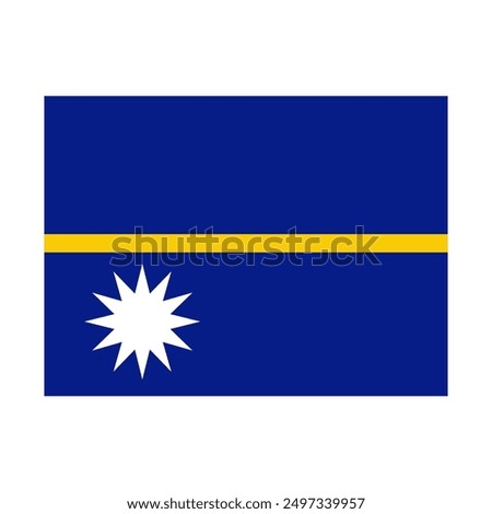 Flat of Nauru. Nauru flag design isolated on white background. Nauru flag icon vector