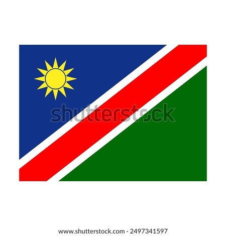 Flat of Namibia. Namibia flag design isolated on white background. Namibia flag icon vector