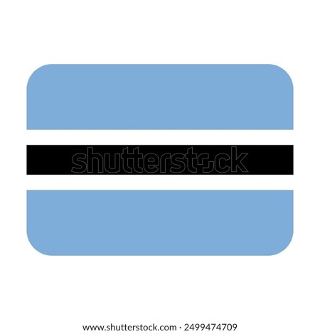 Flag Botswana Vector Icon. Botswana National Flag Design isolated on white background.