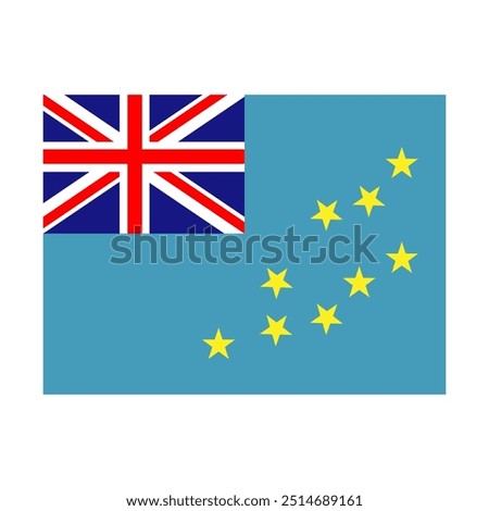 Flag of Tuvalu icon vector. Tuvalu flag emoticon illustration.