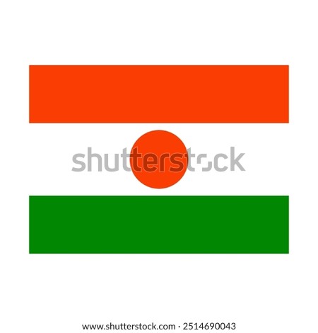 Flag of Niger icon vector. Niger flag emoticon illustration.