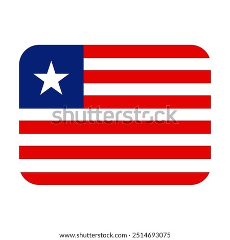 Flag of Liberia icon vector. Liberia flag emoticon illustration.