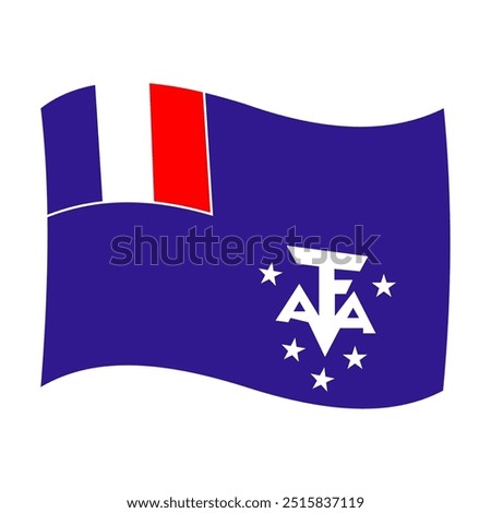 Flag of French Southern Territorie icon vector. French Southern Territorie flag emoticon illustration