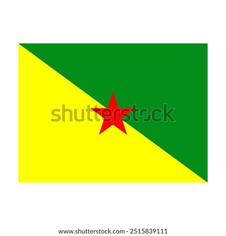 Flag of French Guiana icon vector. French Guiana flag emoticon illustration