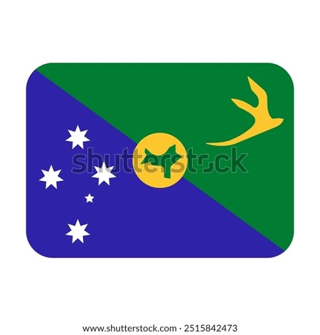 Flag of Christmas Island icon vector. Christmas Island flag emoticon illustration