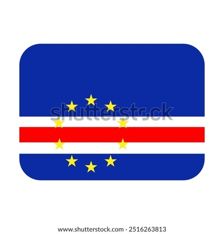 Flag of Cape Verde icon vector. Cape Verde flag emoticon illustration.