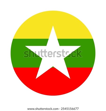 Myanmar flag vector illustration. Simple flag Myanmar icon emoji design.