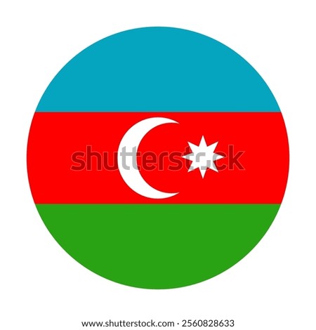 Azerbaijan flag vector illustration. Simple flag Azerbaijan icon emoji design.