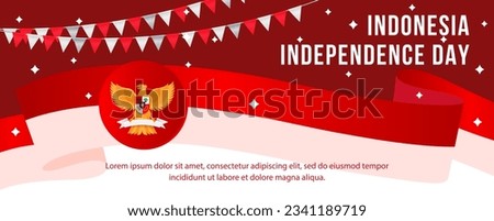 Indonesian Independence Day Template Design with Garuda Symbol