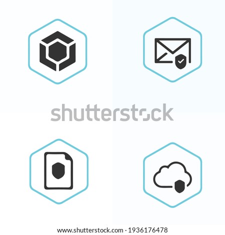 Kaspersky security set icon isolated white background