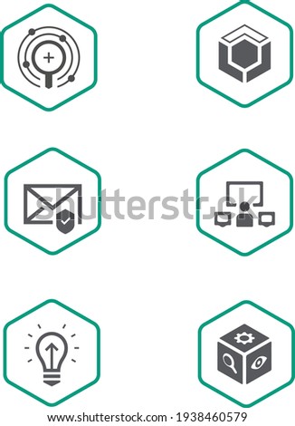 cyber attacks icon set isolated white background