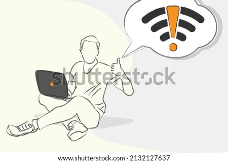 WiFi Signal Issue Icon Vector Design