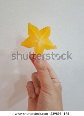 Similar – Image, Stock Photo human hand holding yellow mushroom. autumn forest, evening golden sunset, blurry trees and dirt sand road in background