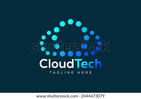 Digital Cloud Technology Logo Design vector icon symbol illustrations. A multifunctional logo that can be used in many cloud data tech business companies and services. It is ready to print.