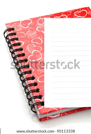 notebook with heart shape decorated cover and empty list on it