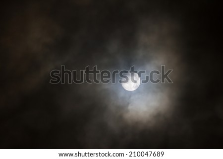 Full moon on a cloudy night