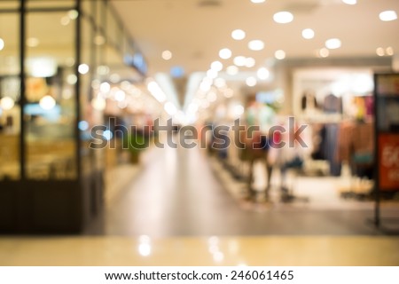 Normal angle department store background blur with bokeh.