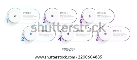 Vector Infographic label design template with icons and 6 options or steps. Can be used for process diagram, presentations, workflow layout, banner, flow chart, info graph.