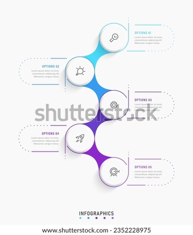 Vector Infographic label design template with icons and 5 options or steps. Can be used for process diagram, presentations, workflow layout, banner, flow chart, info graph.