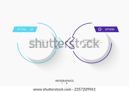 Vector Infographic label design template with icons and 2 options or steps. Can be used for process diagram, presentations, workflow layout, banner, flow chart, info graph.