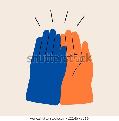 High five sign. Colorful vector illustration
