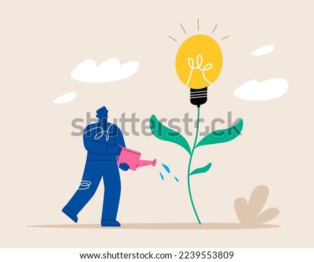 New idea concept. Profitable investment. Business start-up. Colorful vector illustration
